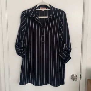 Black and white striped blouse. Size S